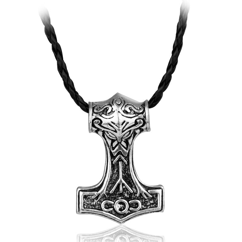 thor's hammer mjolnir pendant necklace viking scandinavian norse viking necklace with stainless steel chain
